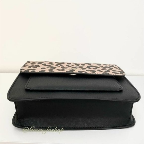 Kate spade purse remi flap chain crossbody bag leopard leather new - Picture 7 of 8